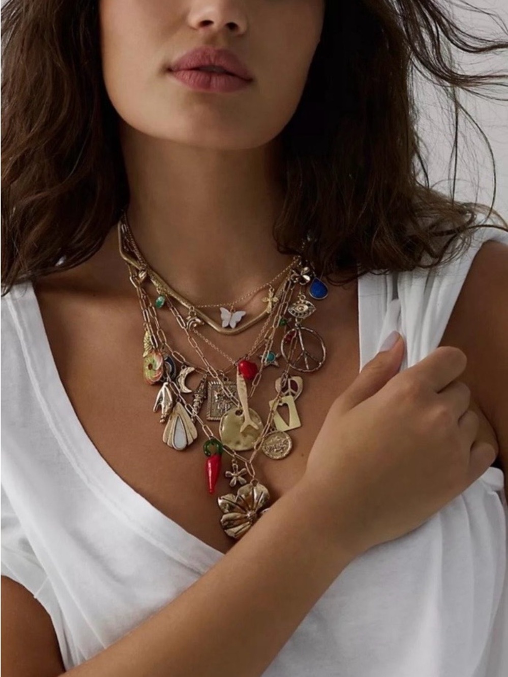 NWT!  Free People Maximillion Flower Power Charm Necklace ~ OS - Picture 2 of 6